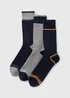 3 Pack Navy Stripe Thermal Socks - Sizes 6 - 8.5 Image 1
