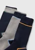 3 Pack Navy Stripe Thermal Socks - Sizes 6 - 8.5 Image 2