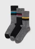 3 Pack Grey Stripe Thermal Socks - Sizes 6 - 8.5 Image 1