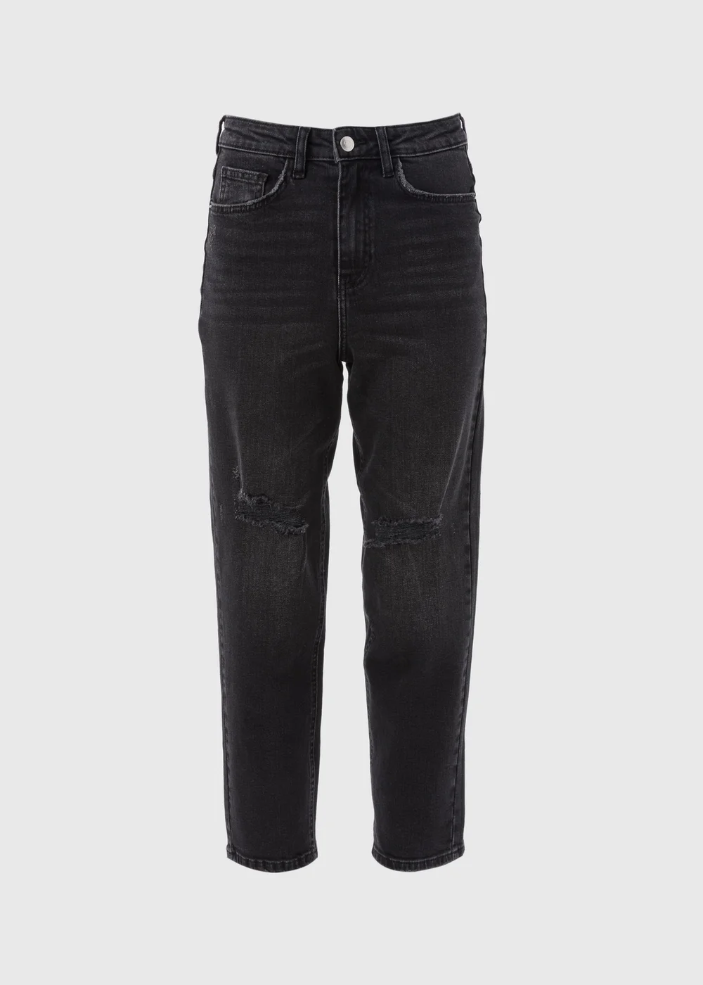 Papaya Petite Black Ripped Mom Jeans - 6 Image 3