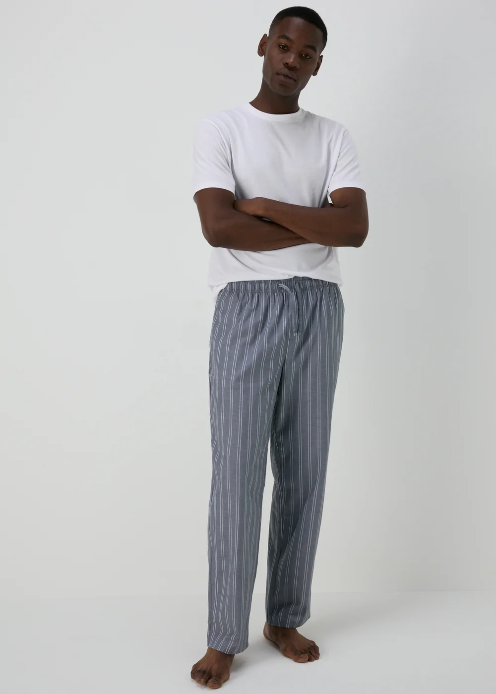 Grey Stripe Pyjama Bottoms - Extra small Image 1
