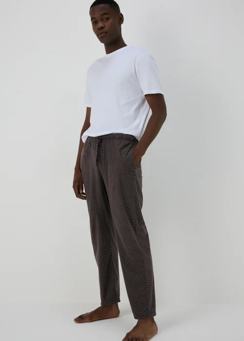 Brown Herringbone Pyjama Bottoms - Extra small Image 1