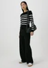 Black Stripe Cable Knit Jumper - 8 Image 4