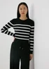 Black Stripe Cable Knit Jumper - 8 Image 3
