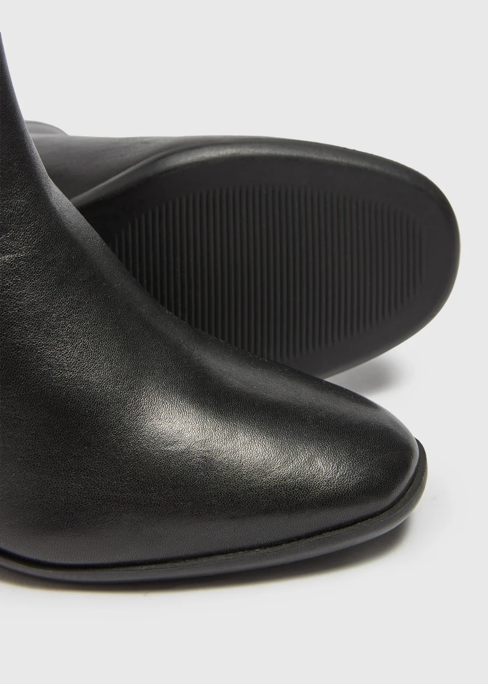 Black Buckle Ankle Leather Boots - Size 3 Image 2
