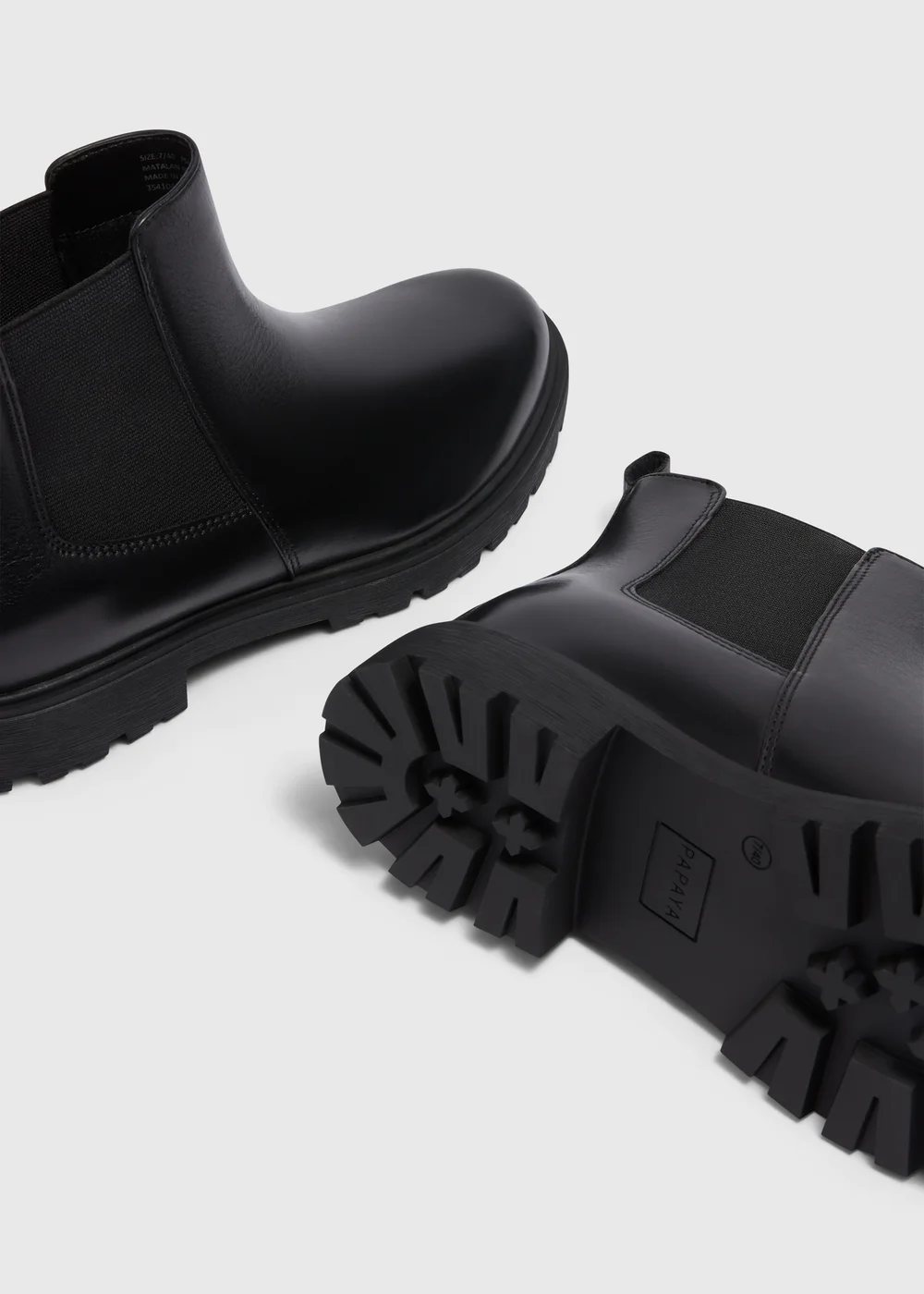 Black Leather Cleated Chelsea Boots - 3 Image 2