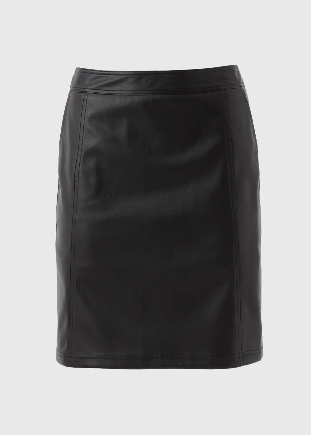 Black PU Leather Zip Mini Skirt - 8 Image 5