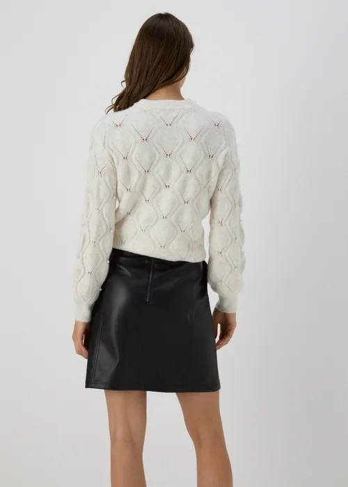 Black PU Leather Zip Mini Skirt - 8 Image 2