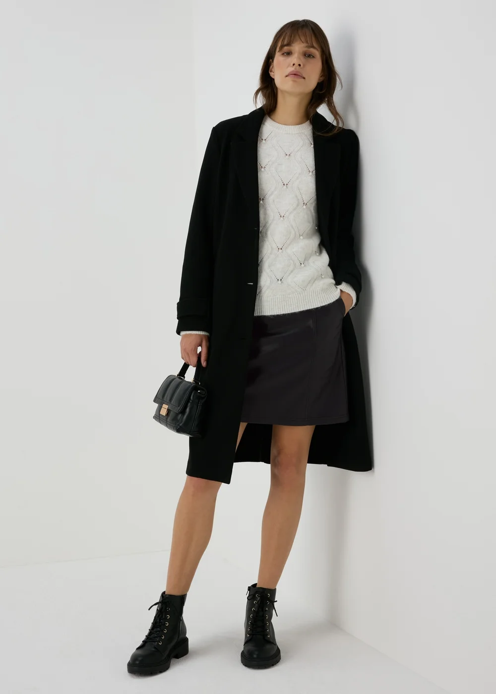 Black PU Leather Zip Mini Skirt - 8 Image 4