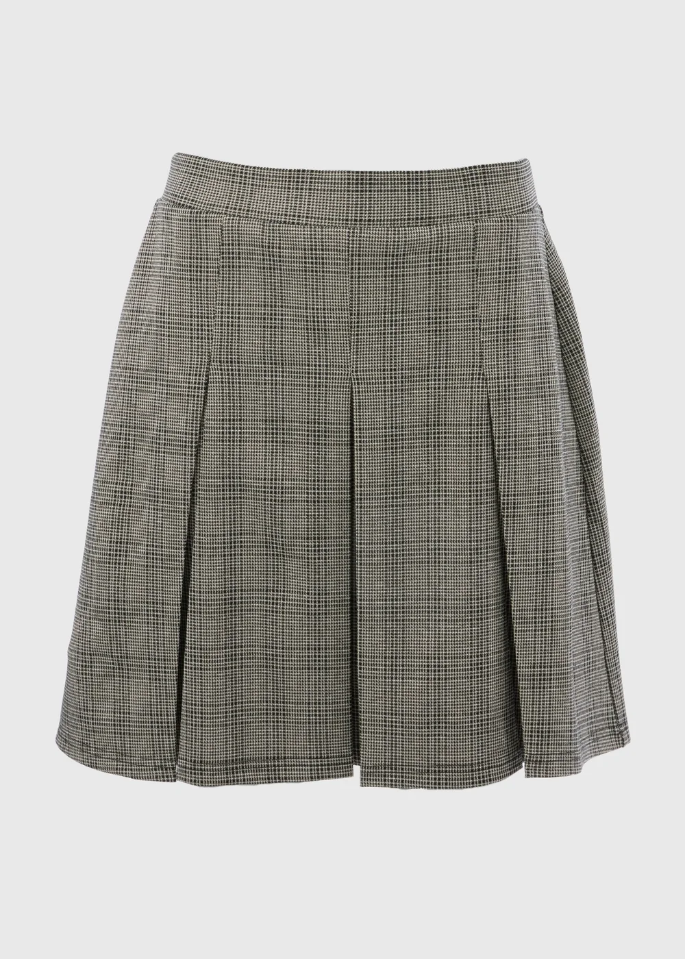 Brown Check Pleated Skirt - 8 Image 4