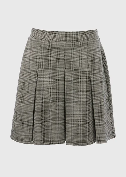 Brown Check Pleated Skirt - 8 Image 4
