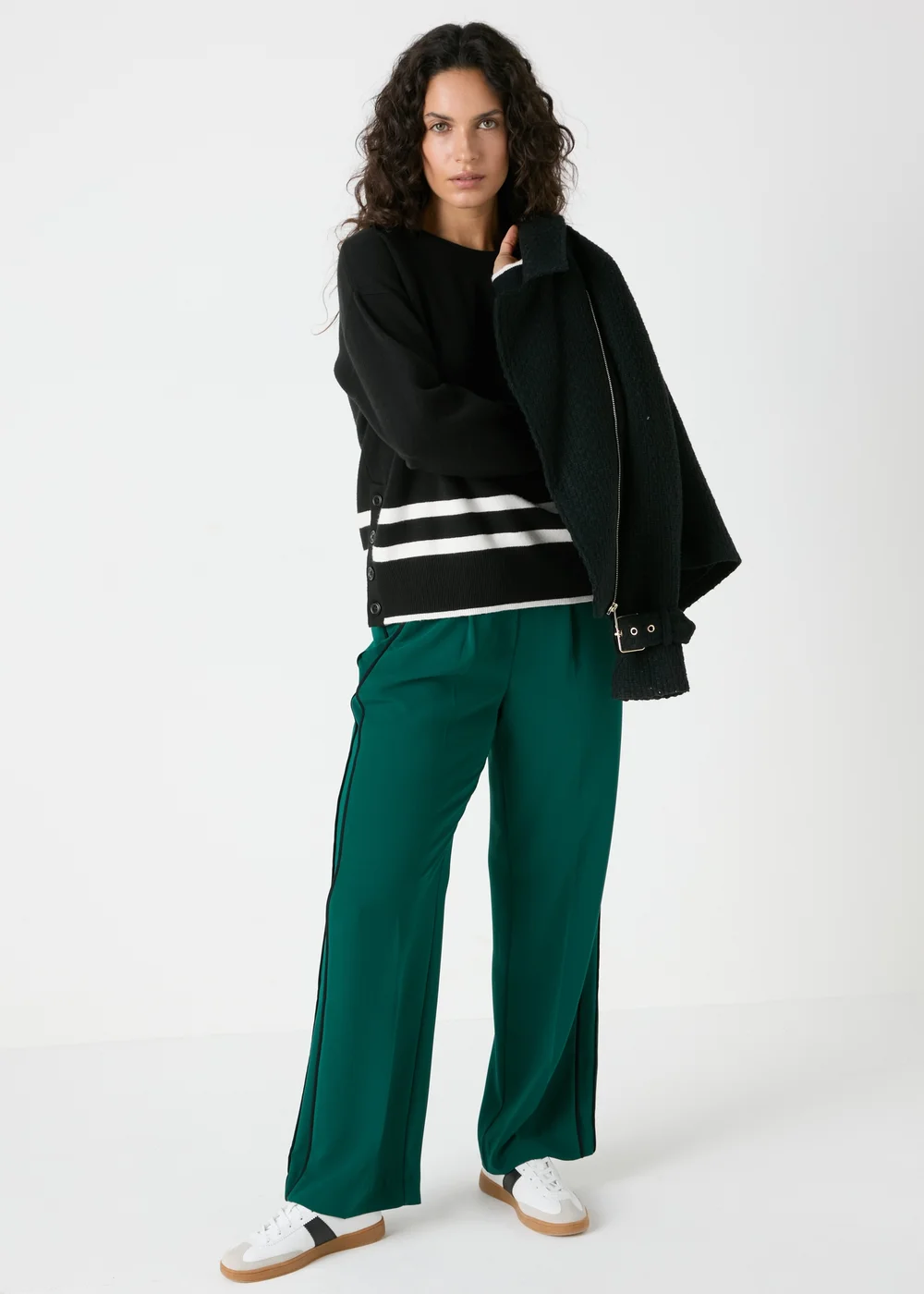 Et Vous Black Stripe Knitted Jumper - S Image 3