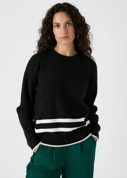 Et Vous Black Stripe Knitted Jumper - S Image 1
