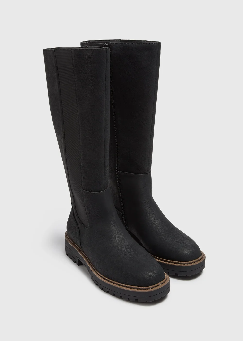 Soleflex Black Cleated Knee High Boots - Size 3 Image 1
