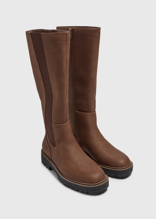Soleflex Brown Cleated Knee High Boots - 3 Image 1
