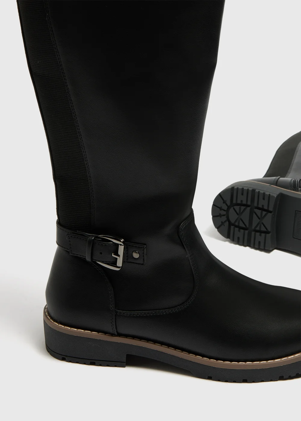 Soleflex Black Buckle Knee High Boots - Size 3 Image 2