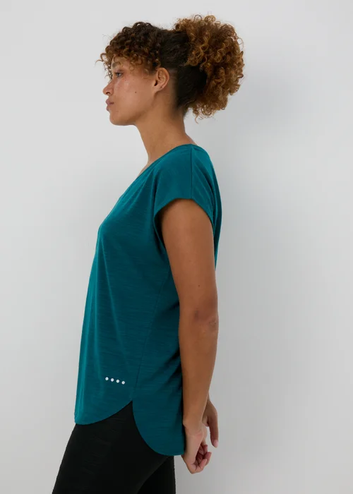 Souluxe Teal V Neck T-Shirt - S Image 3