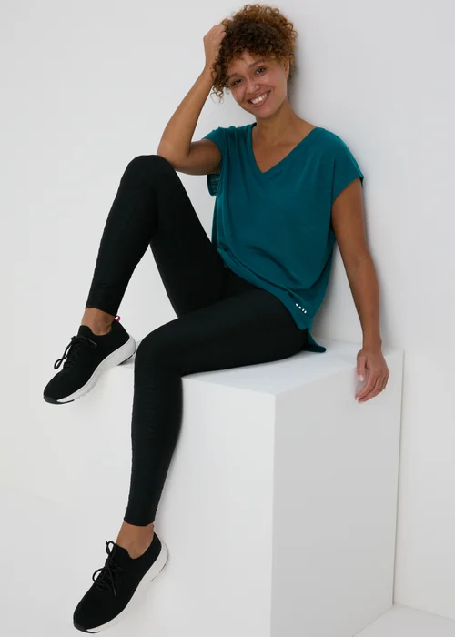Souluxe Teal V Neck T-Shirt - S Image 4