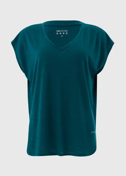 Souluxe Teal V Neck T-Shirt - S Image 5