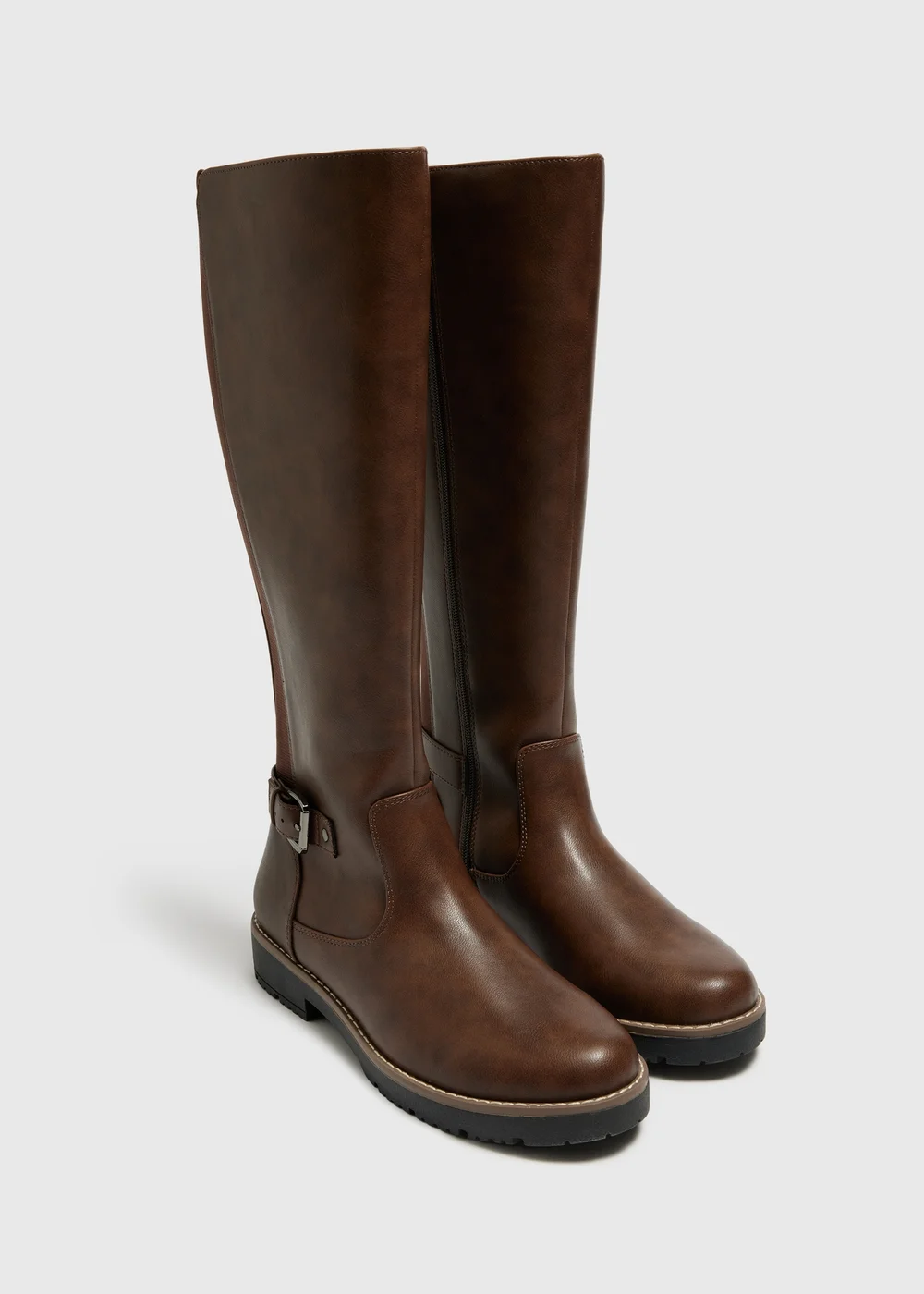 Soleflex Brown Buckle Knee High Boots - Size 3 Image 1