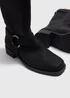 Black Buckle Knee High Boots - Size 3 Image 2