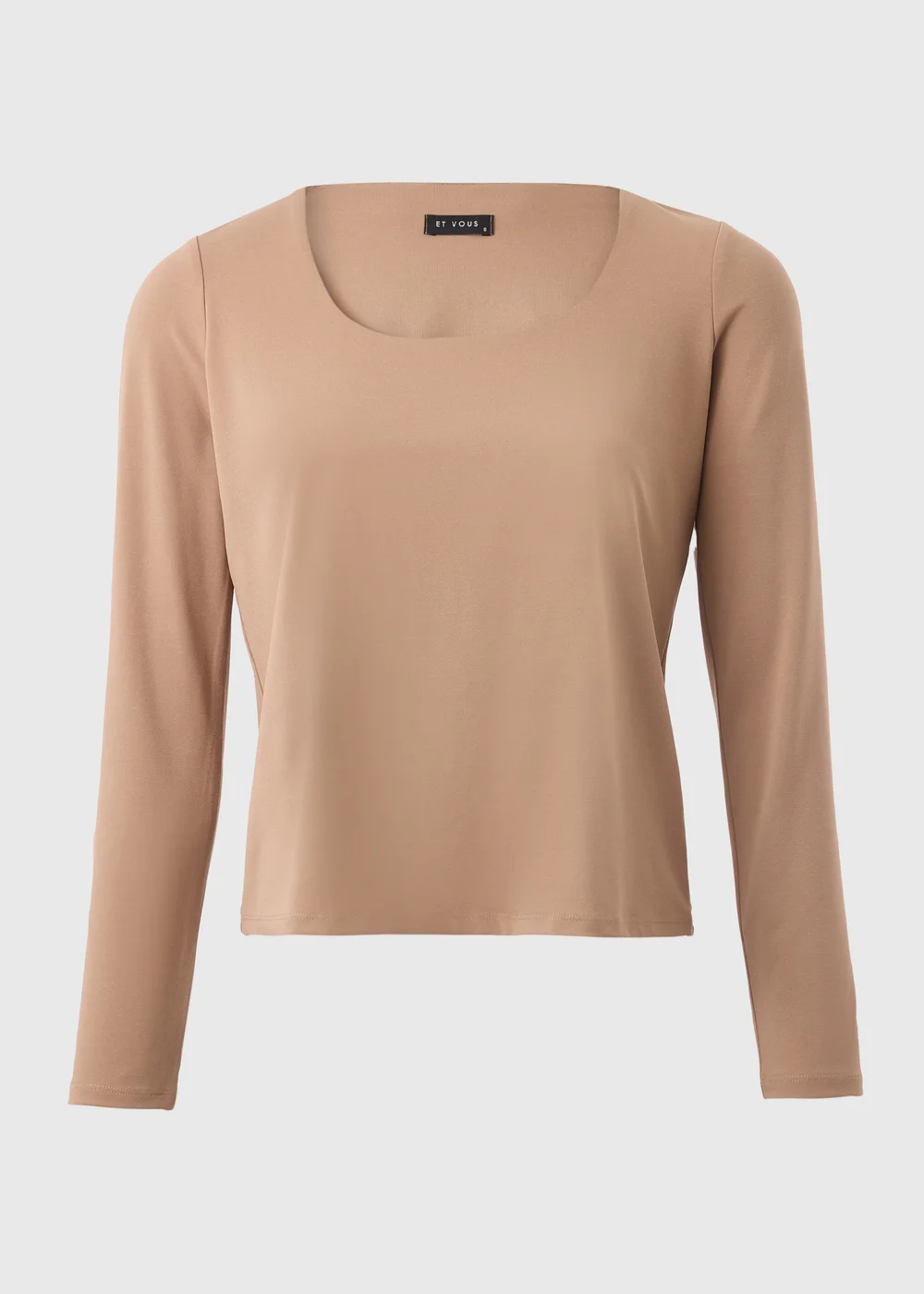 Et Vous Camel Square Neck Top - Size 8 Image 4