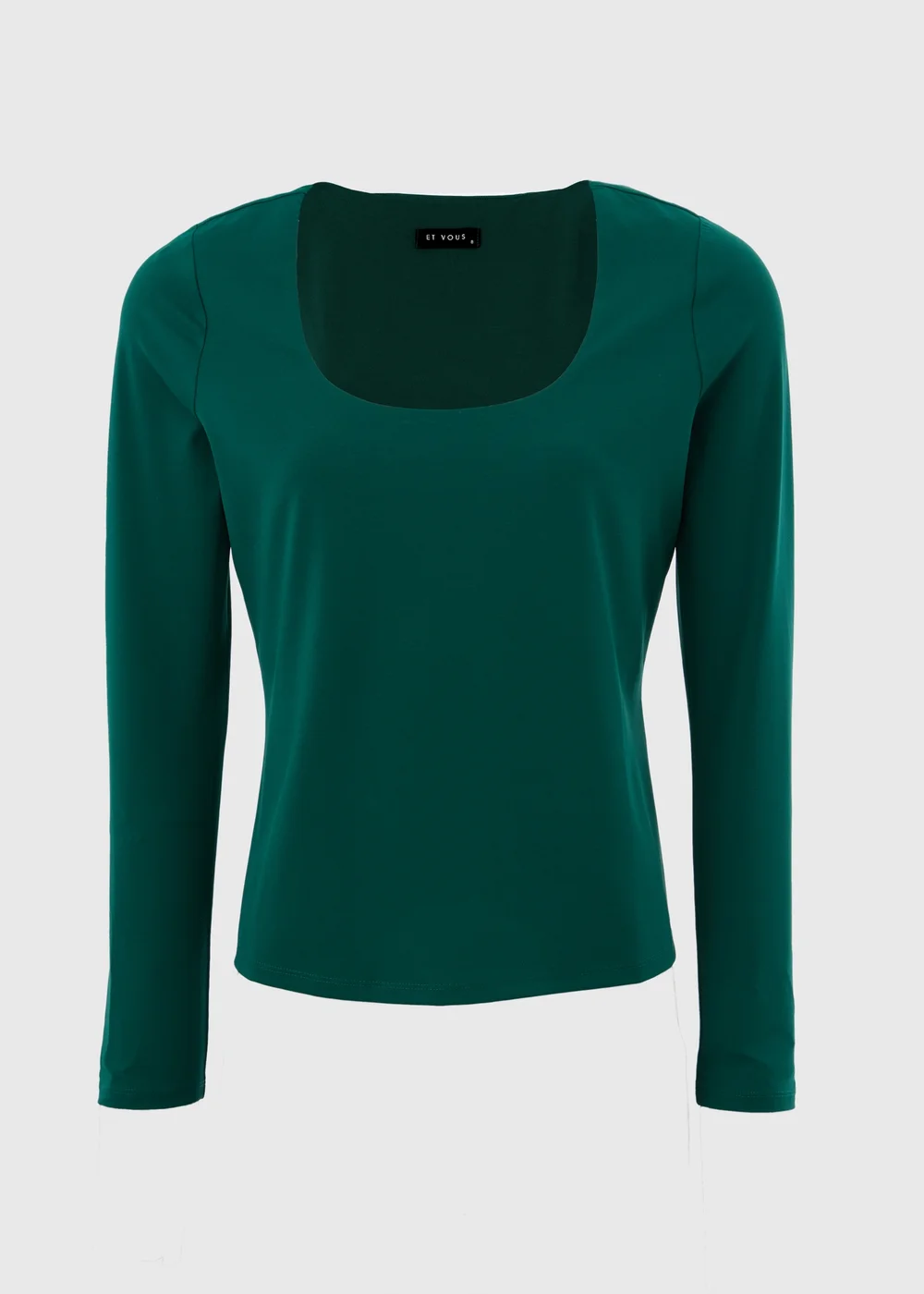 Et Vous Green Square Neck Top - Size 8 Image 4