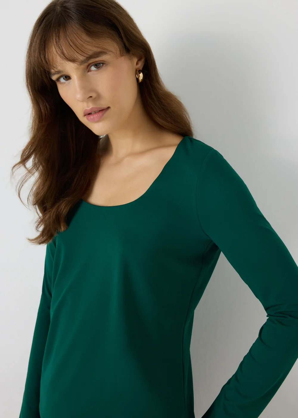 Et Vous Green Square Neck Top - Size 8 Image 3