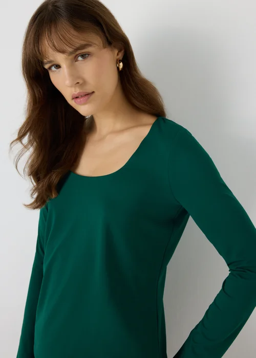 Et Vous Green Square Neck Top - Size 8 Image 3