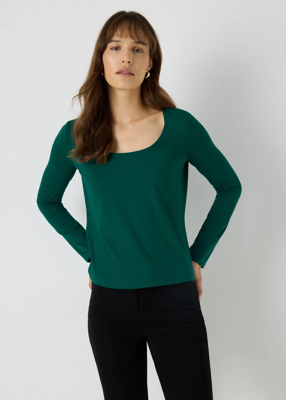Et Vous Green Square Neck Top - Size 8 Image 2