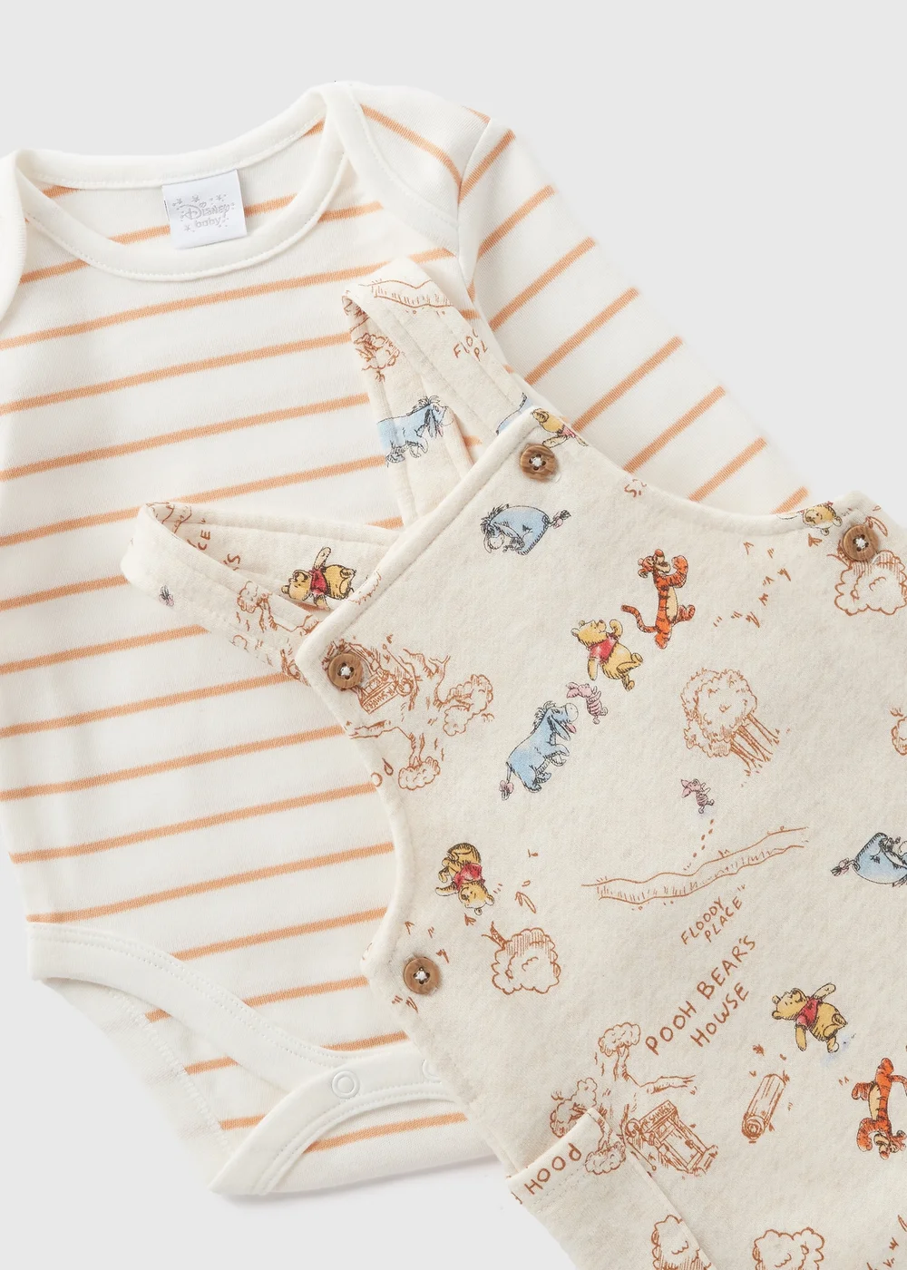 Winnie The Pooh Baby Cream Tigger Dungaree & Top Set (Newborn-18mths) - Age 0 - 3 Months Image 2