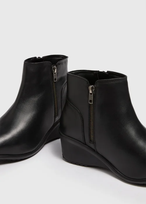 Black Wedge Ankle Boot - 3 Image 2