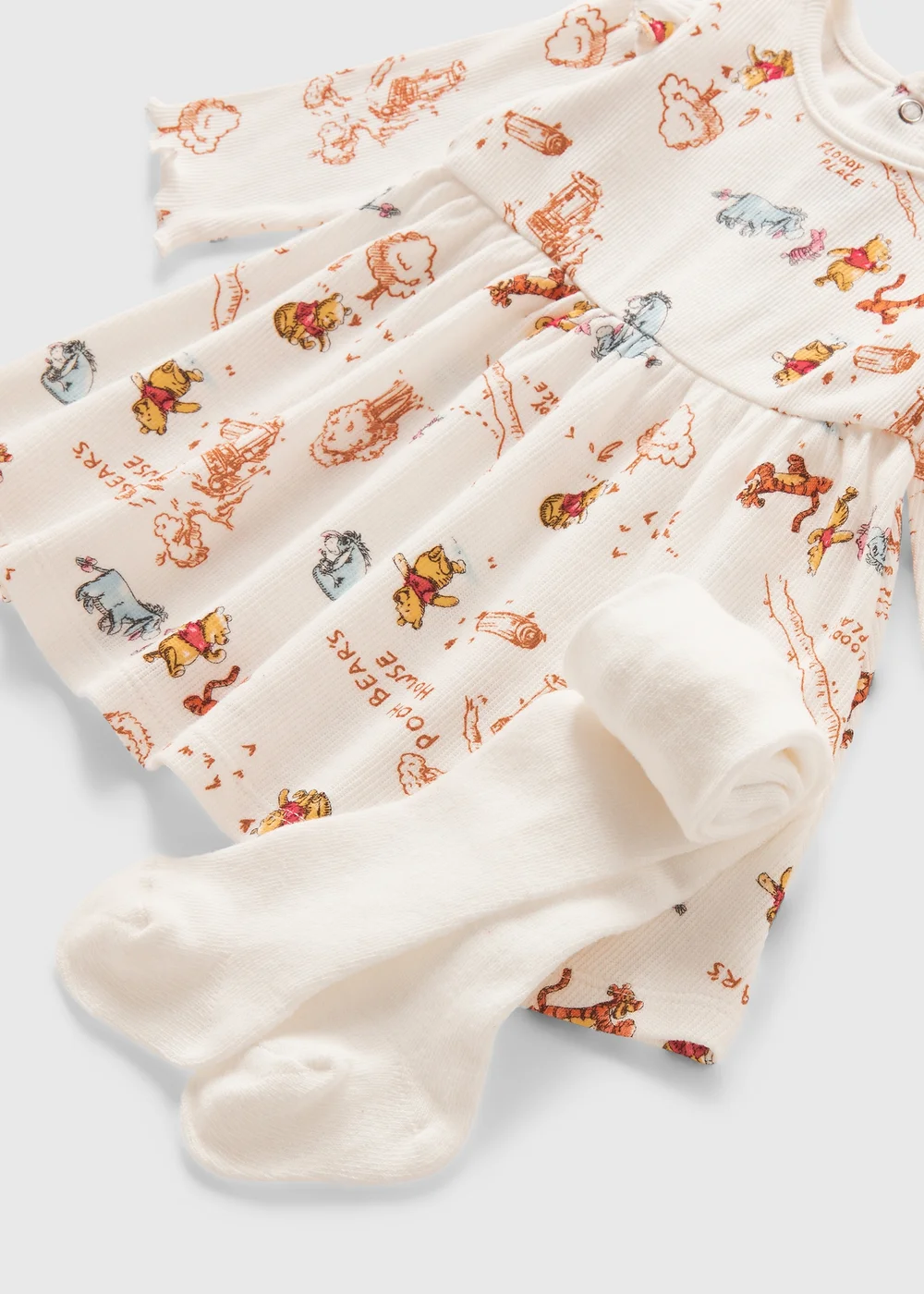 Winnie The Pooh Baby Cream Dress & Tights Set (Newborn-18mths) - Age 0 - 3 Months Image 2