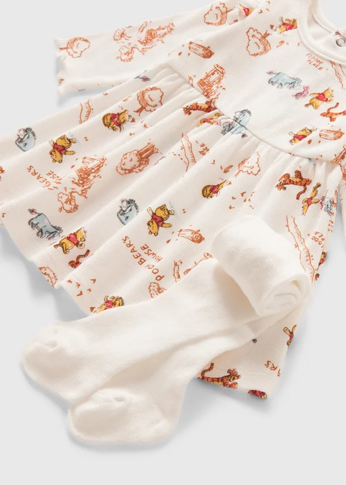 Winnie The Pooh Baby Cream Dress & Tights Set (Newborn-18mths) - Age 0 - 3 Months Image 2