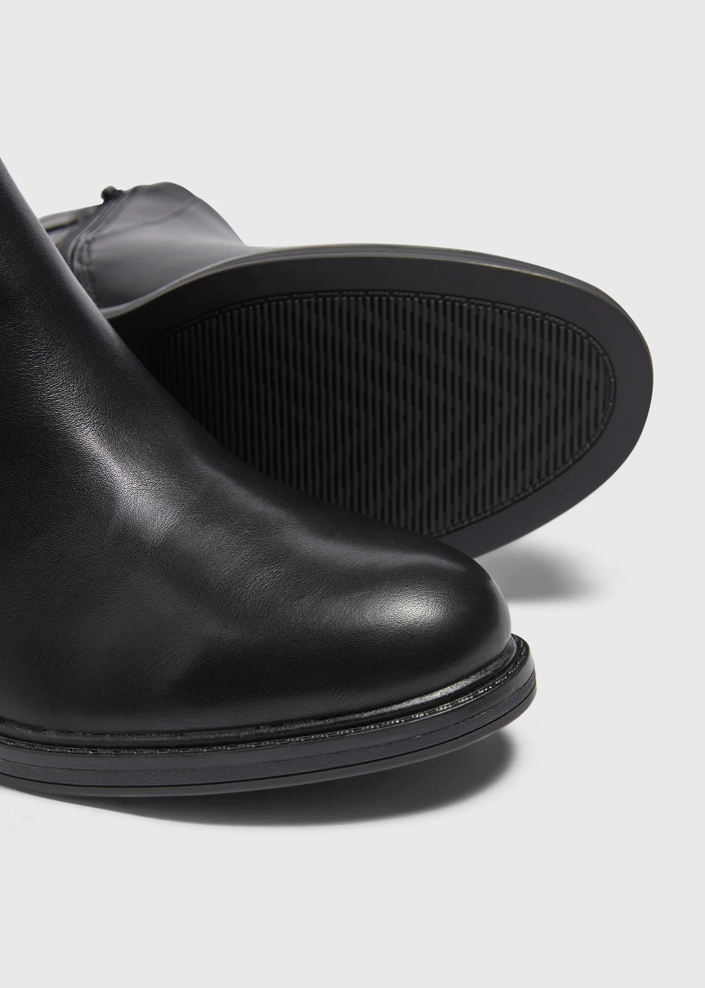 Black Gold Buckle Heeled Ankle Boot - Size 3 Image 2