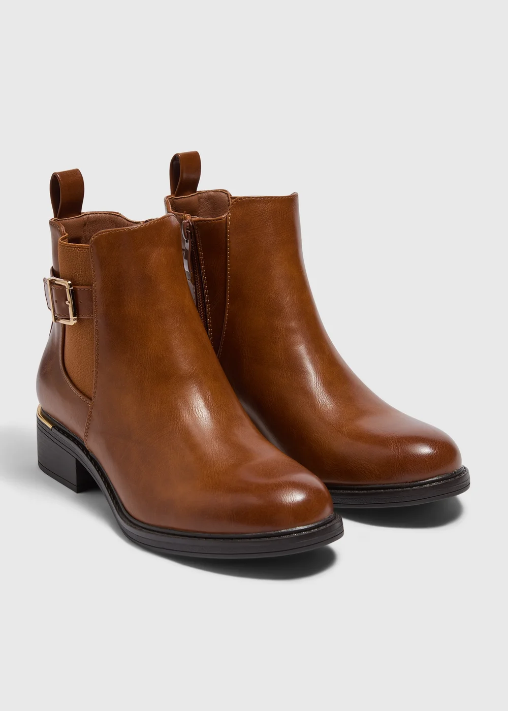Tan Heeled Ankle Boot - Size 3 Image 1