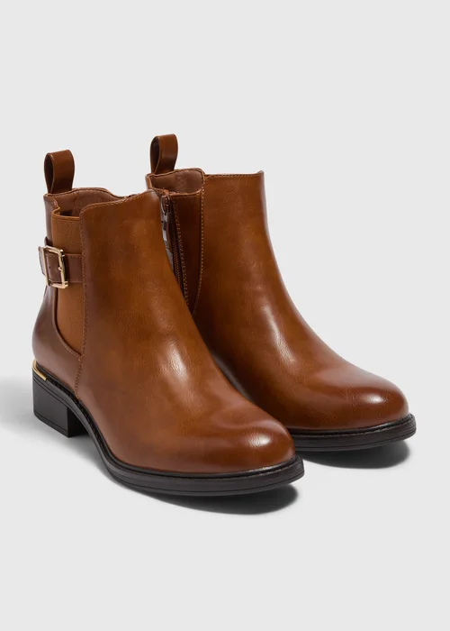 Tan Heeled Ankle Boot - Size 3 Image 1