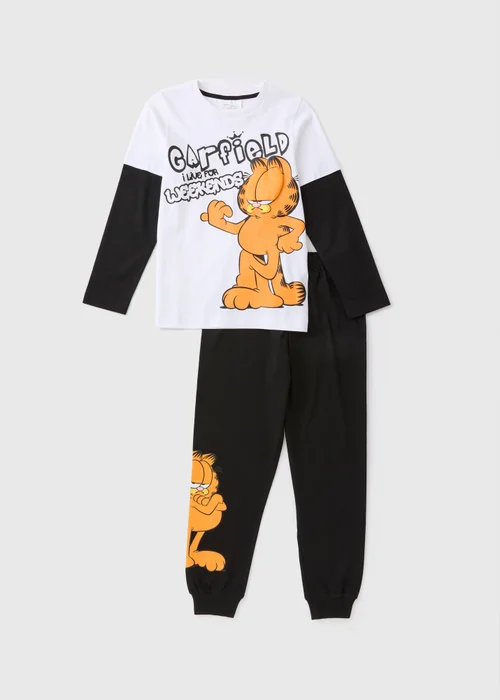 Garfield Kids Black Pyjama Top & Bottom Set (4-12yrs) - Age 4 Years Image 1