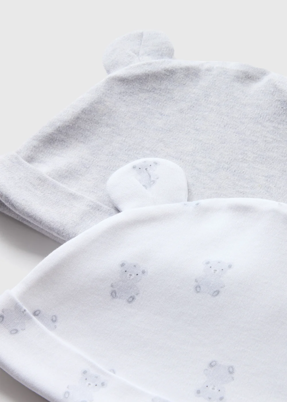 2 Pack Baby Grey Bear Hats (Newborn-6mths) - Age 0 - 3 Months Image 2