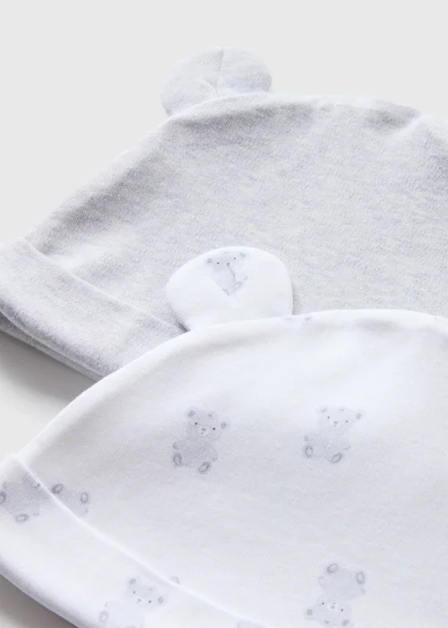 2 Pack Baby Grey Bear Hats (Newborn-6mths) - Age 0 - 3 Months Image 2