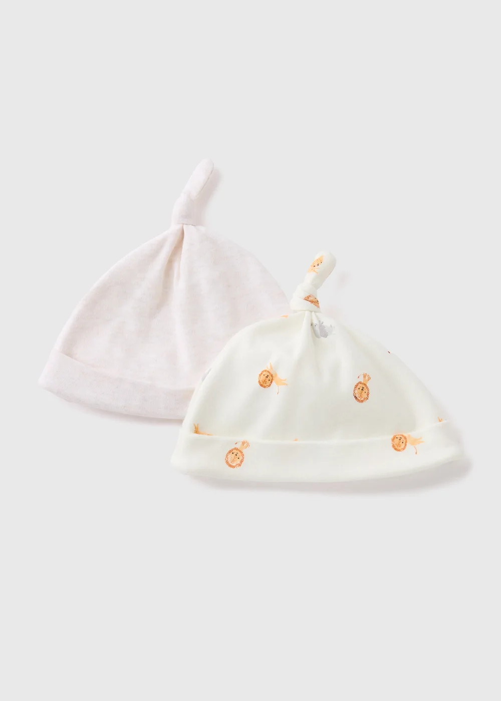 2 Pack Baby Oatmeal Safari Hats - Age 0 - 3 Months Image 1