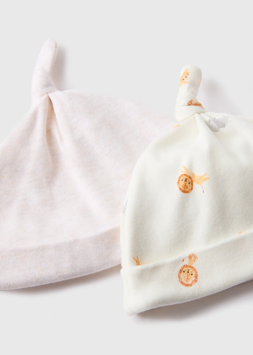 2 Pack Baby Oatmeal Safari Hats - Age 0 - 3 Months Image 2