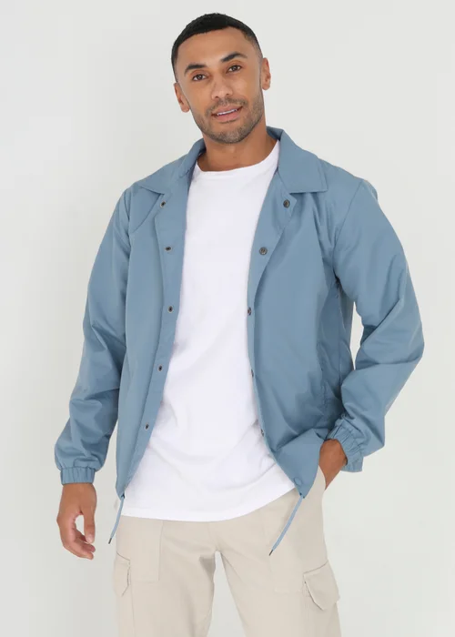 Brave Soul Blue Lightweight Coach Style Jacket - S Image 1