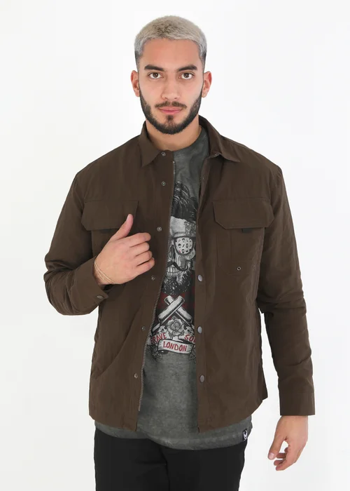 Brave Soul Brown Lightweight Shacket - S Image 1