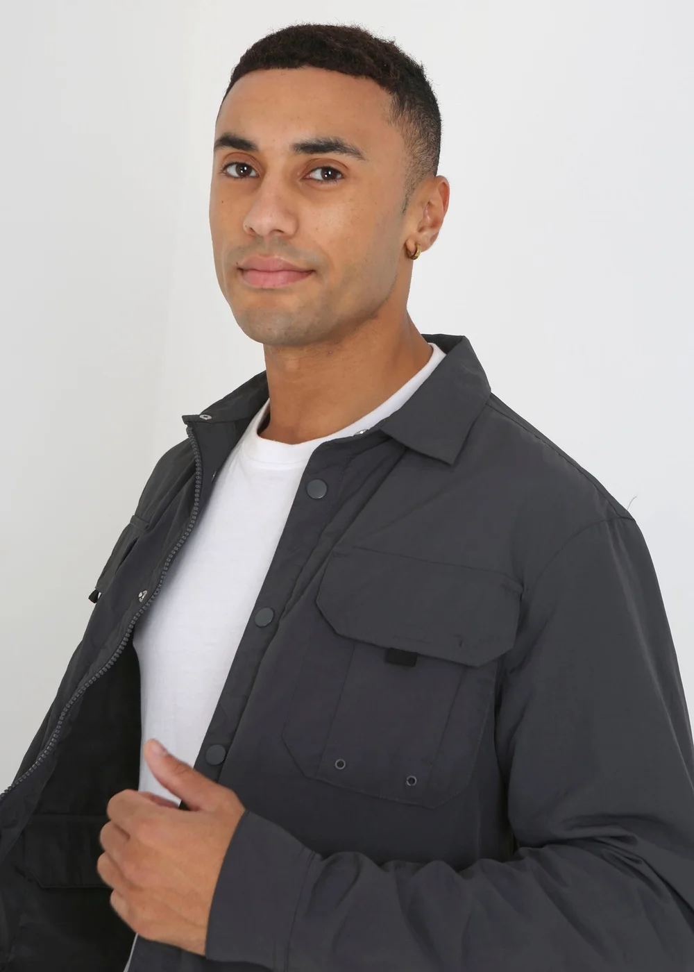 Brave Soul Charcoal Lightweight Shacket - S Image 3