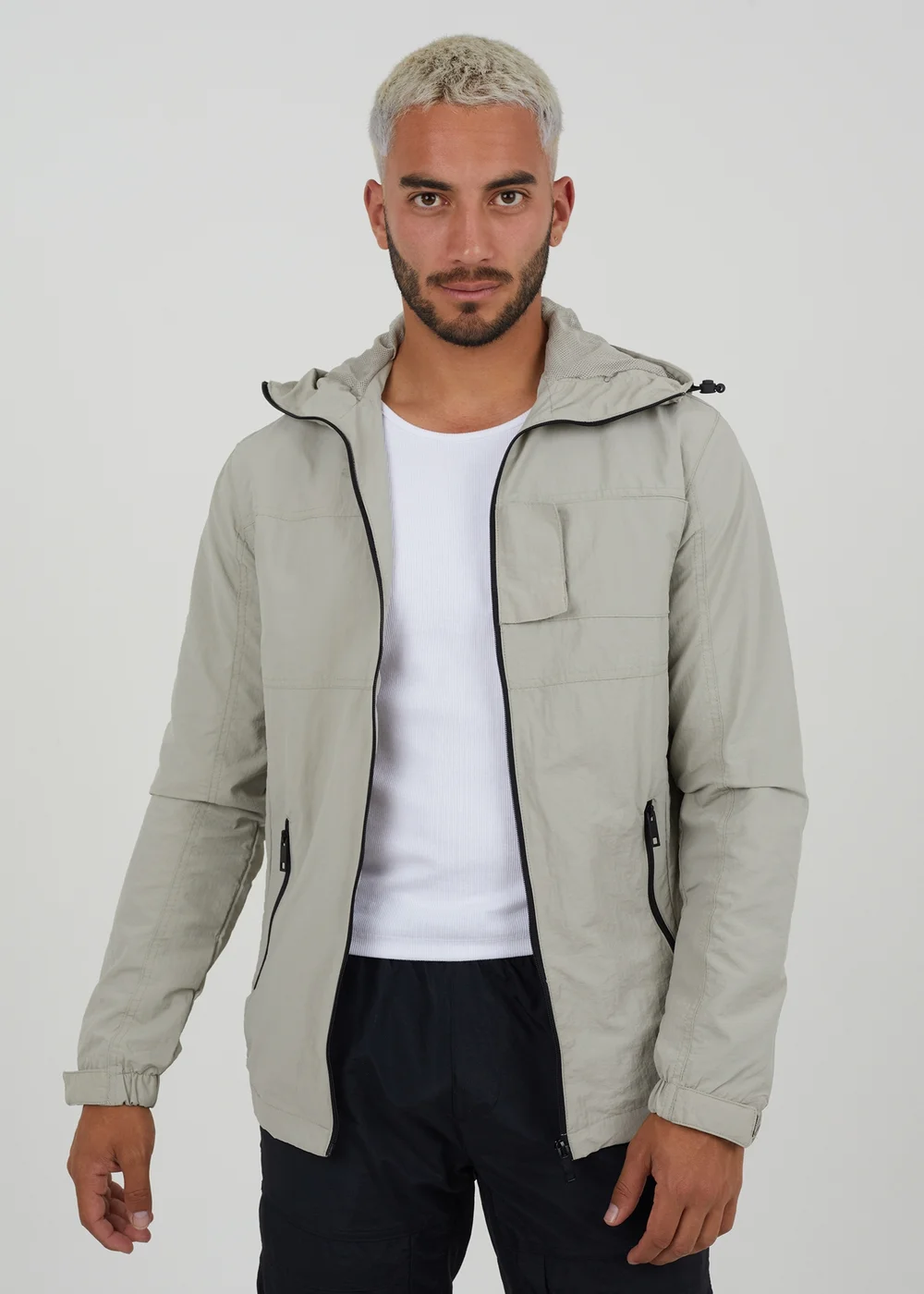 Brave Soul Stone Lightweight Hooded Jacket - S Image 1