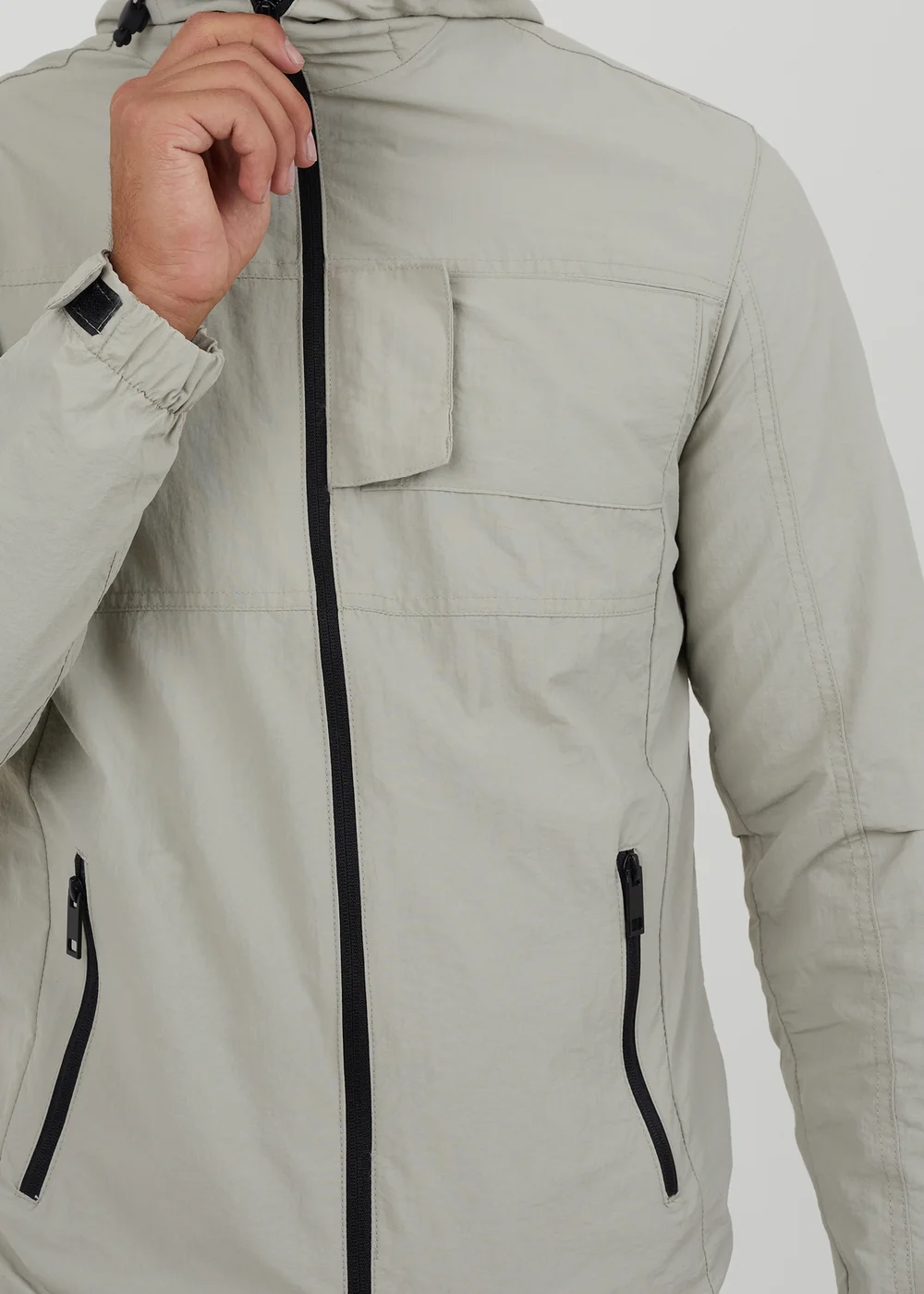 Brave Soul Stone Lightweight Hooded Jacket - S Image 4