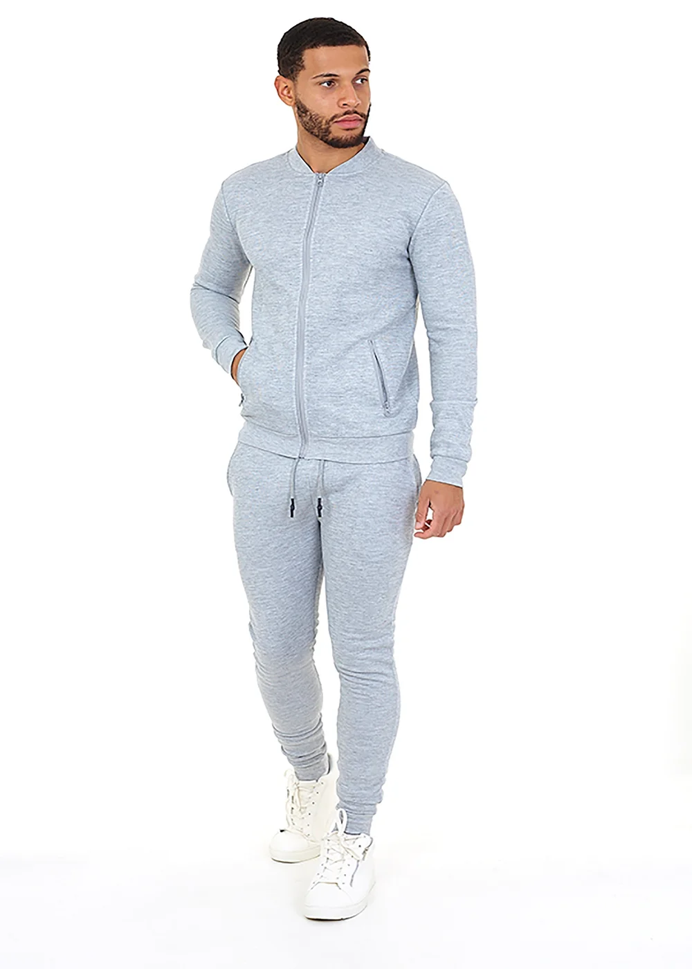 Brave Soul Grey Slim Fit Tracksuit - Extra Large Image 1