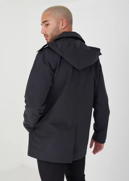 Brave Soul Black Lightweight Hooded Mac - S Image 2