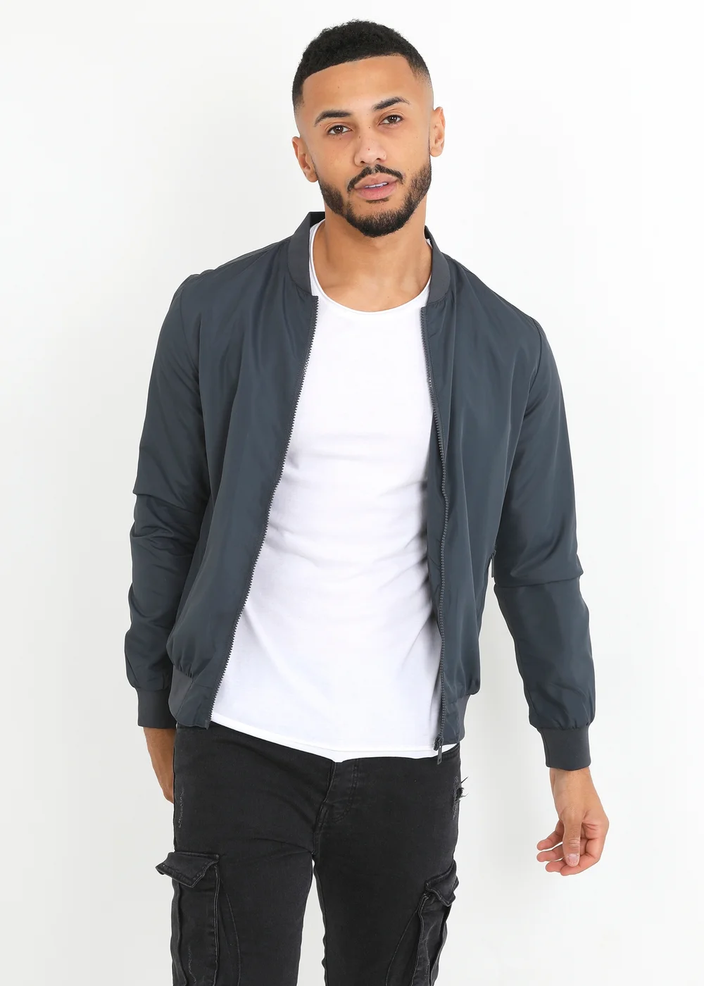 Brave Soul Charcoal Bomber Jacket - XL Image 1